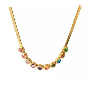 Women Fashion Rainbow Chain Necklace